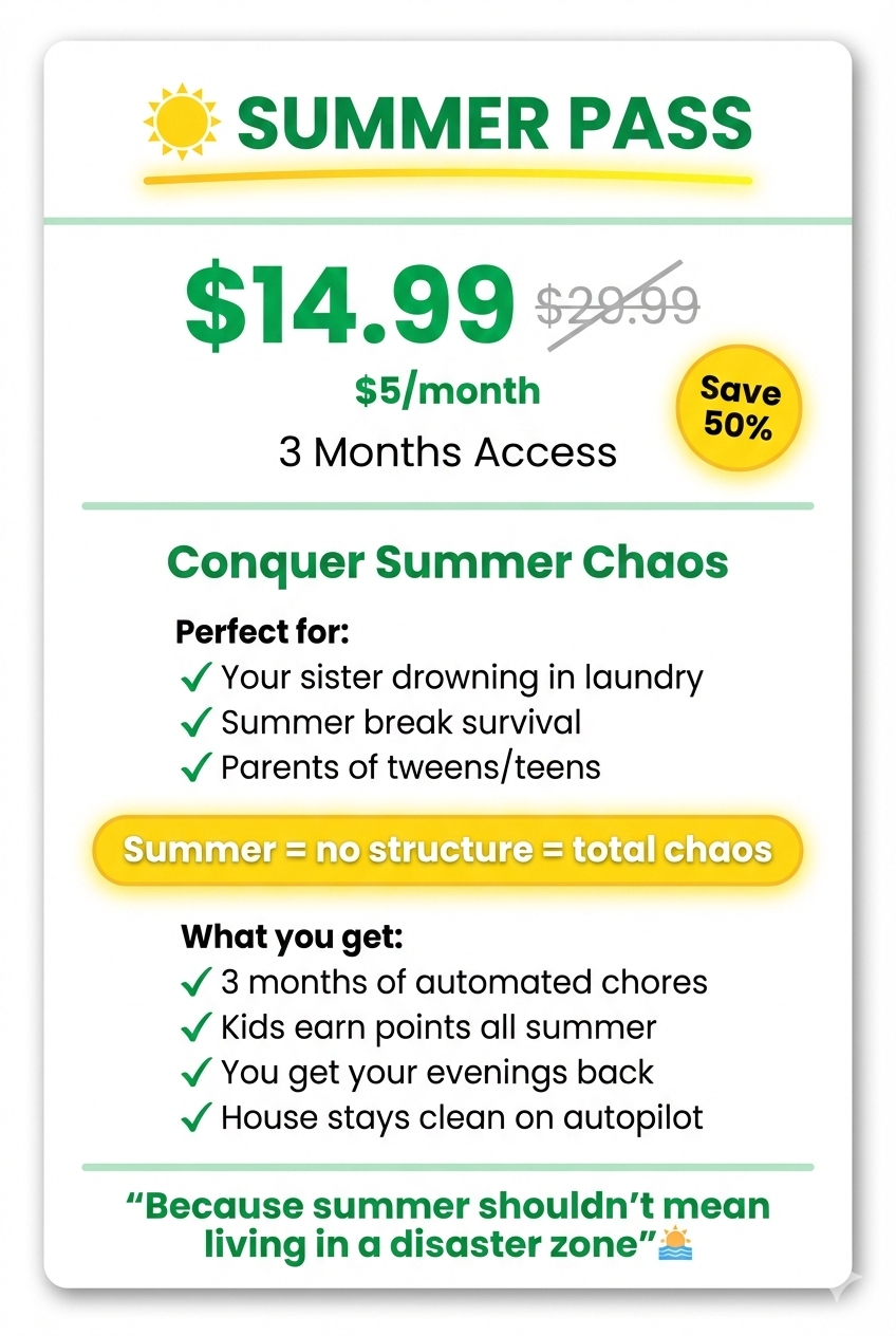 ChoreGami Summer Pass (3 Months)